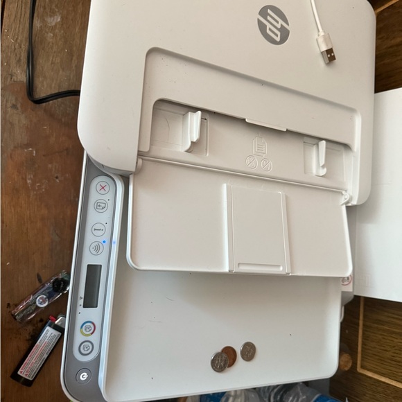 HP White All-in-One Printer with Scanner and Digital Display
